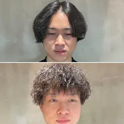 モサイ人変身　ツイストスパイラルパーマ