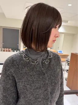 ボブカット＋透明感カラー(透き通る透け感に✨)※ダブルカラー、白髪染め、黒染め🉑