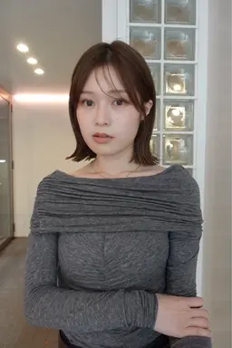 《骨格診断カット🍃》顎下ボブ​〜​鎖骨ミディアムの切りっぱなしカット＋撮影✂︎📷