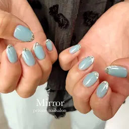 ガラスフレンチネイル♪