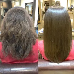 🌟SNSやTVで話題🌟 似合わせカット+癖が伸びる髪質改善酸熱トリートメント(高濃度炭酸ケア+ツヤ髪処理剤付き)