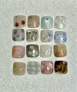 【オフあり+550円】フットアート2本/ワンカラー/マグネット/フラッシュ/パラジェル/フィルイン/持ち込み不可