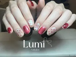 自爪「2種ジェル＋シンプルドットアート」