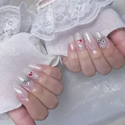 自爪🎀ミラーオーロラ(ベース色込み)💖オフなし