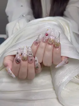 10本チップ長さだし💝持ち込みデザイン(500 種類パーツ付け放題)