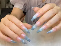 🎀チップ長さ出し10本・グラデーション・フレンチ・ミラー