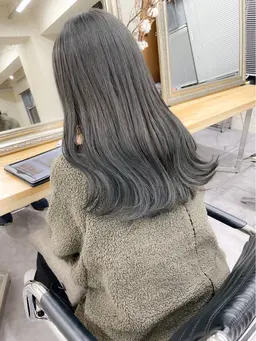 レディースカット+髪質改善ブリーチなしダブルカラー¥16000［トリートメント含め)