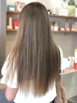 ✨人気No.1✨似合わせカット+アディクシーカラー★ノンブリーチでツヤ透明感★ロング料金無し★+3stepトリートメント