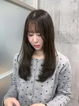 カット＋TOKIOケアカラー＋前髪縮毛矯正