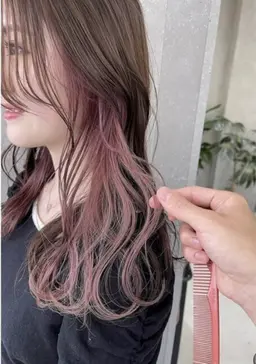 イヤリングカラー💖(ブリーチ+カット+カラー