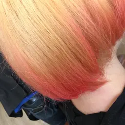 ダブルカラー‼️ブリーチしてのオンカラー‼️ブリーチしたらお好きな色になりますよ(^^)トリートメントメン付いてます。