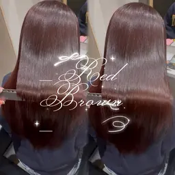 【🤍3月限定】暖色ワンカラー＋tr＋超音波アイロン(ワインレッド、ボルドー、チェリーレッド〖新宿🎀当日予約OK〗