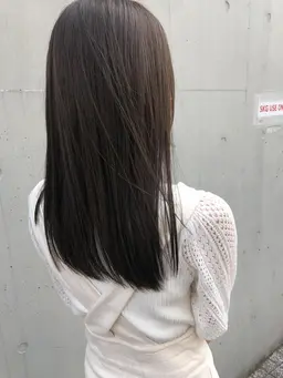 小顔カット＋髪質改善ストレート＋トリートメント(サイエンスアクア,地毛風ストレート,酸熱ストレート)
