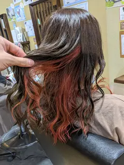 部分エクステ10本～（前髪、インナ-、ハイライト、バレイヤ-ジュ、）カット込◆52センチ(CM)