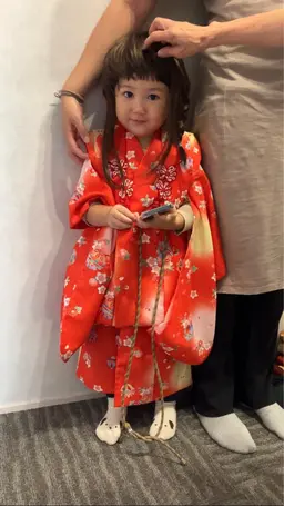 七五三着付+ヘアセット三歳¥2000五歳¥3500七歳¥4500〜(当日の荷物お着物の確認が20分)