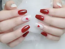 自爪持ち込みデザイン4本アート(オフ、ケア込み1週間以内無料お直し)