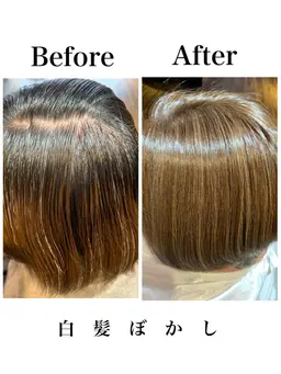 カット+白髪ぼかしカラー+ナノスチームトリートメント