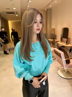 🔴🔵 韓国風レイヤー【高発色】似合わせカット+ダブルカラー(オンカラー込み、インナーカラー・ハイライトも対応)