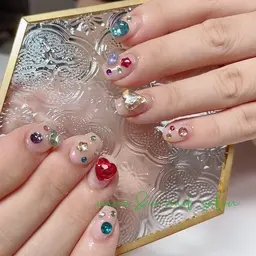 【Hand】🎀 ワンカラー★時間内10本大人気大きいパーツ載せ放題¥8900