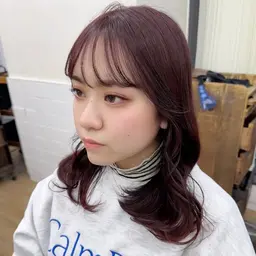 ブリーチなしでトレンドピンク系カラー🩷+カット+3stepトリートメント🧴