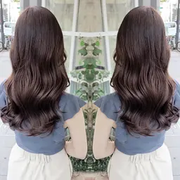 デザインカット+コテ巻き風パーマ+ハホニコトリートメント