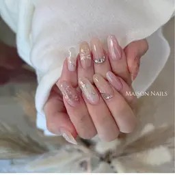 🌟シンプルワンホンニュアンス｜3D手描きアートネイルやり放題¥9999-¥8800