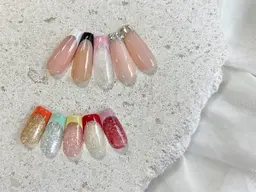 ハンド◆【オフあり】<2色選べる>バーチャルフレンチ／ガラスフレンチ¥6500🤍