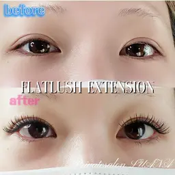 フラットラッシュ上(軽量まつげエクステ)本数無制限💡つけ放題(※他店オフ込無料)