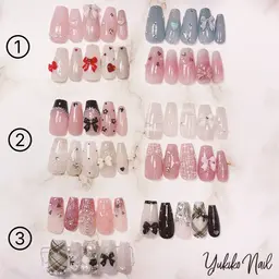 🆕デザイン追加!!【どなたでも・土日祝もOK】オフ込!リボン付き🎀ガーリーワンホンネイル(お色替えOK)