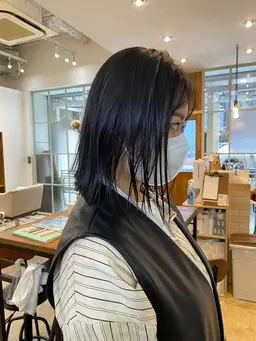 透明感のある黒染め《フェイクブラック》+選べるトリートメント🖤