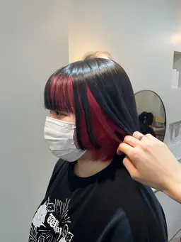 👗インナーカラー👗（ブリーチ込み）イヤリングカラー◎