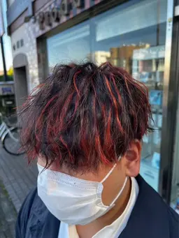 ✨ダメージ抑えつつイメチェン✨　　　　　メンズカット＋メッシュ（ブリーチあり）
