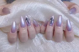 期間限定 パーツ2個付け💗チップ長さだし➕Cateye gel 人気マグネットネイルorフラッシュネイル