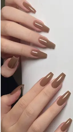 「ハンド」ロング爪ワンカラー&ラメグラ