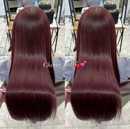 🥀【✨パサつきが嫌で艶髪になりたい方✨】🥀艶髪髪質改善ワンカラー#学割#U23#ワインレッド#グレージュ