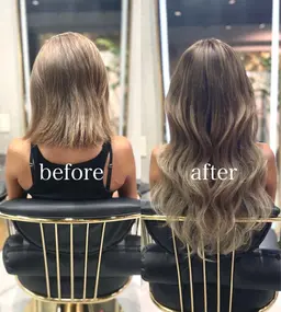 【カラーエクステ】リタッチカラー+プルエクステプラチナ 60本◆ (プラチナ毛質は黒〜こげ茶のみ)