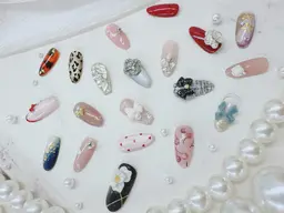 リクエスト予約！オフ無し【成人式】持ち込みパーツOK！付け放題♪10本長さ出し＋お好きなデザイン！アート90分