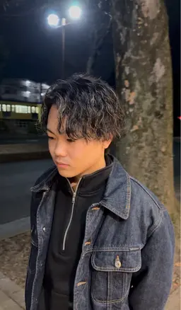 men'sカット＋ハイライト+パーマ