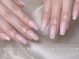 💫💫オフなしチップ長さだし10本+ワンカラー/ラメグラ🩷🩷5500(ソフトジェルオフあり＋500)