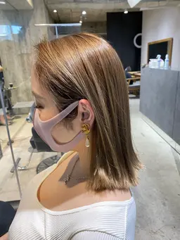 カット+毛髪補強ヘアカラー+絹髪トリートメント