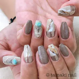 【初回】《オフ無し》ジェル90分アート ストーンつけ放題✨オフ無し90分 ★持ち込みデザインok!