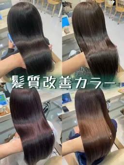 【髪のダメージ・切れ毛が気になる方へ】カット＋髪質改善inケアカラー+トリートメント🫧(ブリーチなし/ワンカラー）
