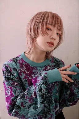 ダブルカラー(ミディアム肩から鎖骨までの長さ)