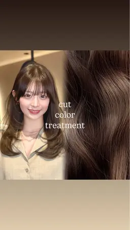 〚1日2名まで/土日祝♡〛カット＋カラー/レイヤー顔周り得意です！韓国,ワンカラー,オリーブベージュ等