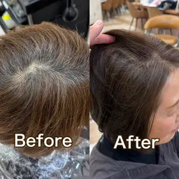 脱白髪染め👩🦳ブリーチなしダブルカラー+カット+内部補修トリートメント🌈