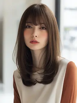 前髪カット(シースルーバング/厚めバング/ぱっつん/薄め前髪/結べるボブ/ウルフカット/ボブ/小顔/韓国/黒髪/外はね)