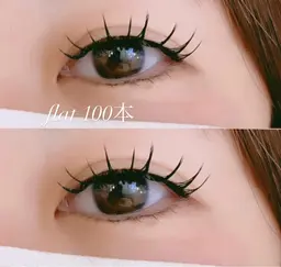 フラットラッシュ100本 ♥オフなし♥アイシャンプー込