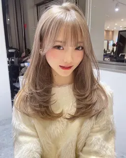 【透明感抜群ハイトーンカラー】Wカラー(ブリーチあり)＋髪質改善クイックトリートメント✨