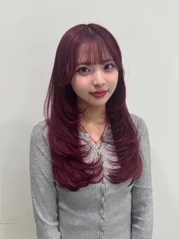 【🇰🇷韓国好き必見🇰🇷】ブリーチなしWcolor+韓国上品な暖色カラー+トレンドレイヤーカット💋