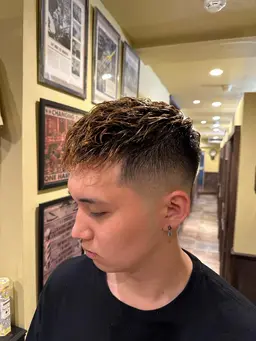 フェードカット+パーマ+ヘアセット